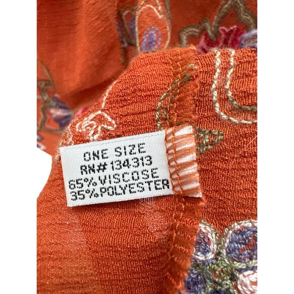 Orange Embroidered Kimono - Picture 4 of 5